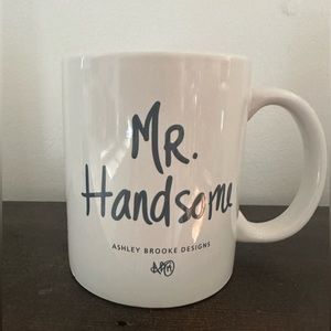 EUC Ashley Brooke Designs Mr. Handsome Mug Grey/White